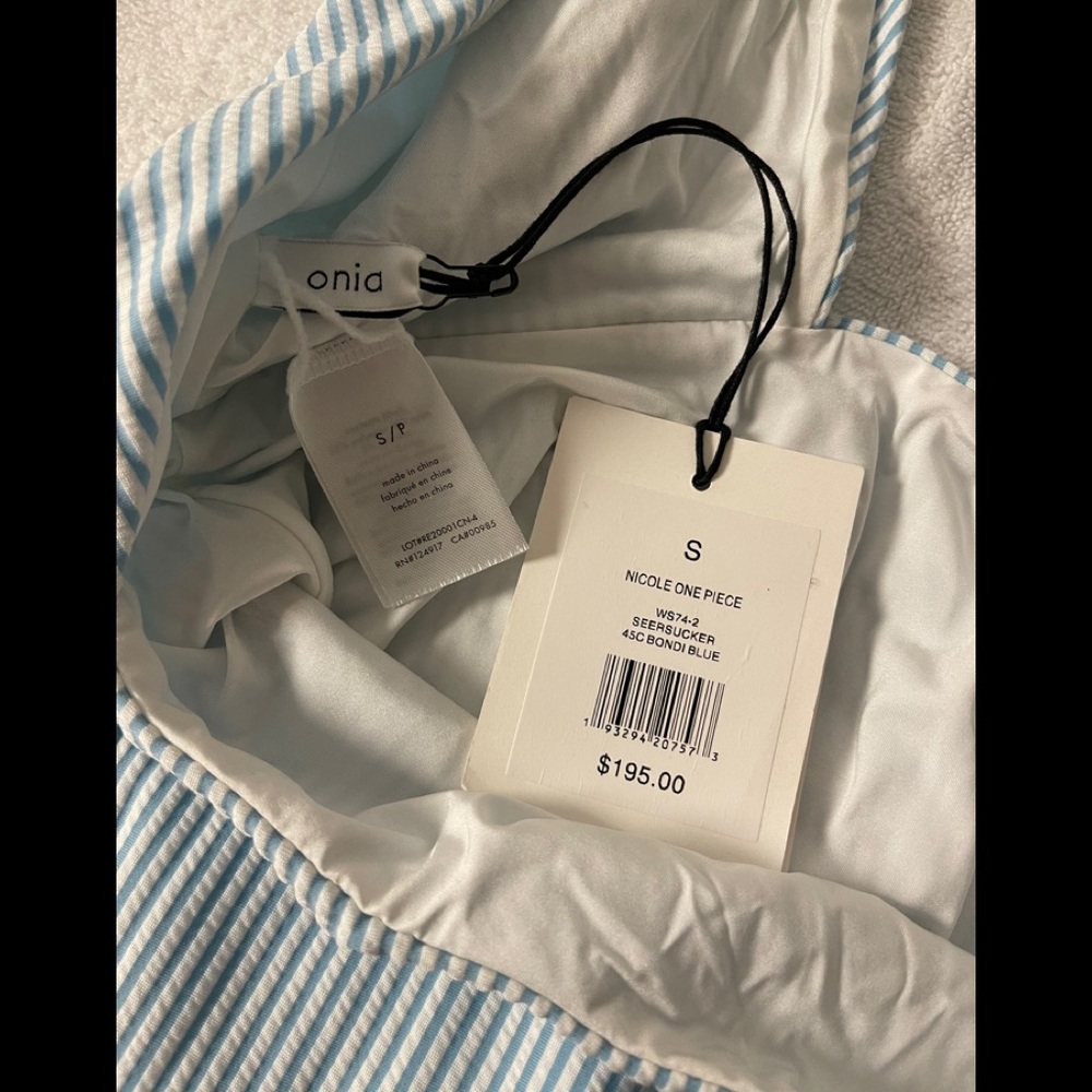 Onia Nicole Seersucker Blue Swim FREE SHIPPING - Picture 6 of 6